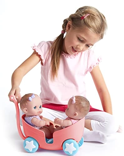 JC Toys Lil Cutesies - 8.5" Twin Stroller Set Ages 2+