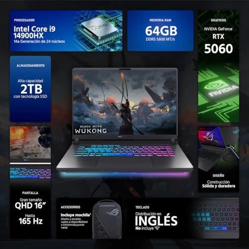 ROG Strix G16 RGSG16I-5060Ci9642TM - 16'' i9-14900HX 64GB DDR5 2TB SSD