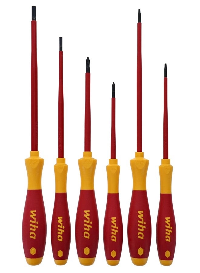 Wiha 35890 Insulated Slotted and Phillips Screwdriver Set (6 Pcs)