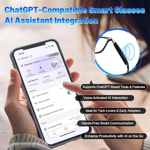 AI Translation Smart Glasses - 138 Languages Photochromic Lens Bluetooth