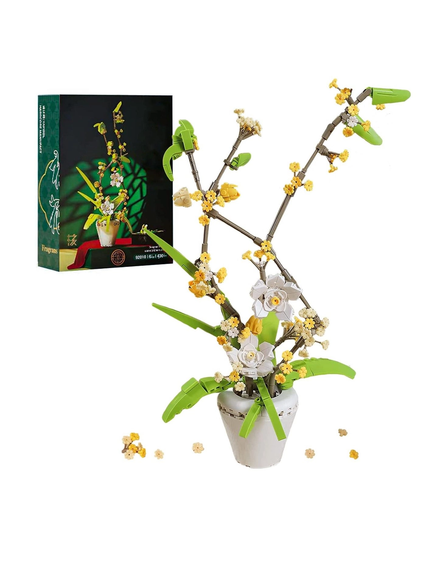 SYOSI Osmanthus Fragrans Bonsai Tree - Flower Bouquet Building Kit Compatible with Lego