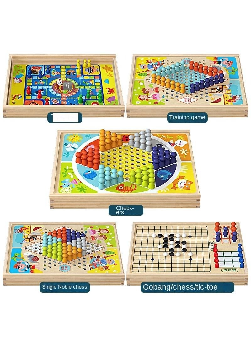 Y&D Multi Functional Wooden Children's Table Game Toy - Natural wood Eco-Friendly