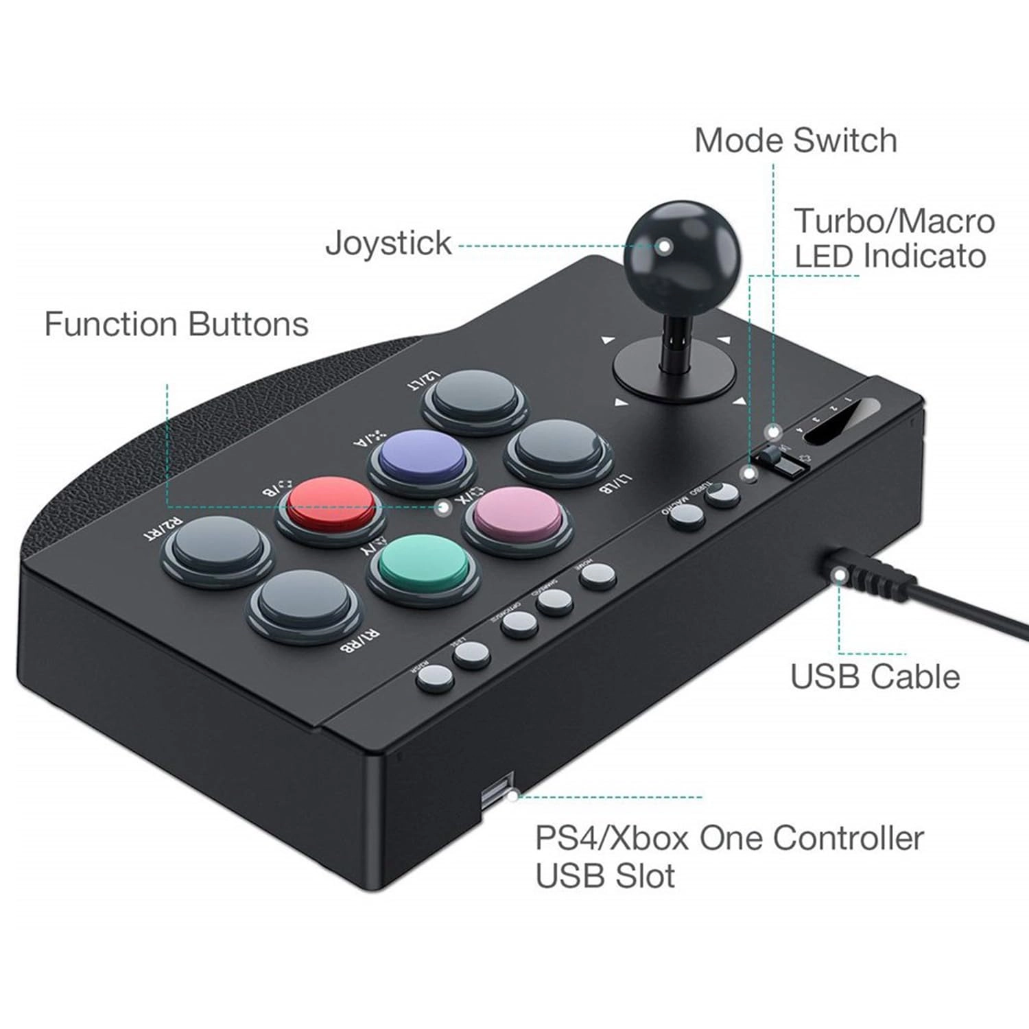 Arcade Joystick Game Controller - Black PC/PS3/PS4/X-ONE