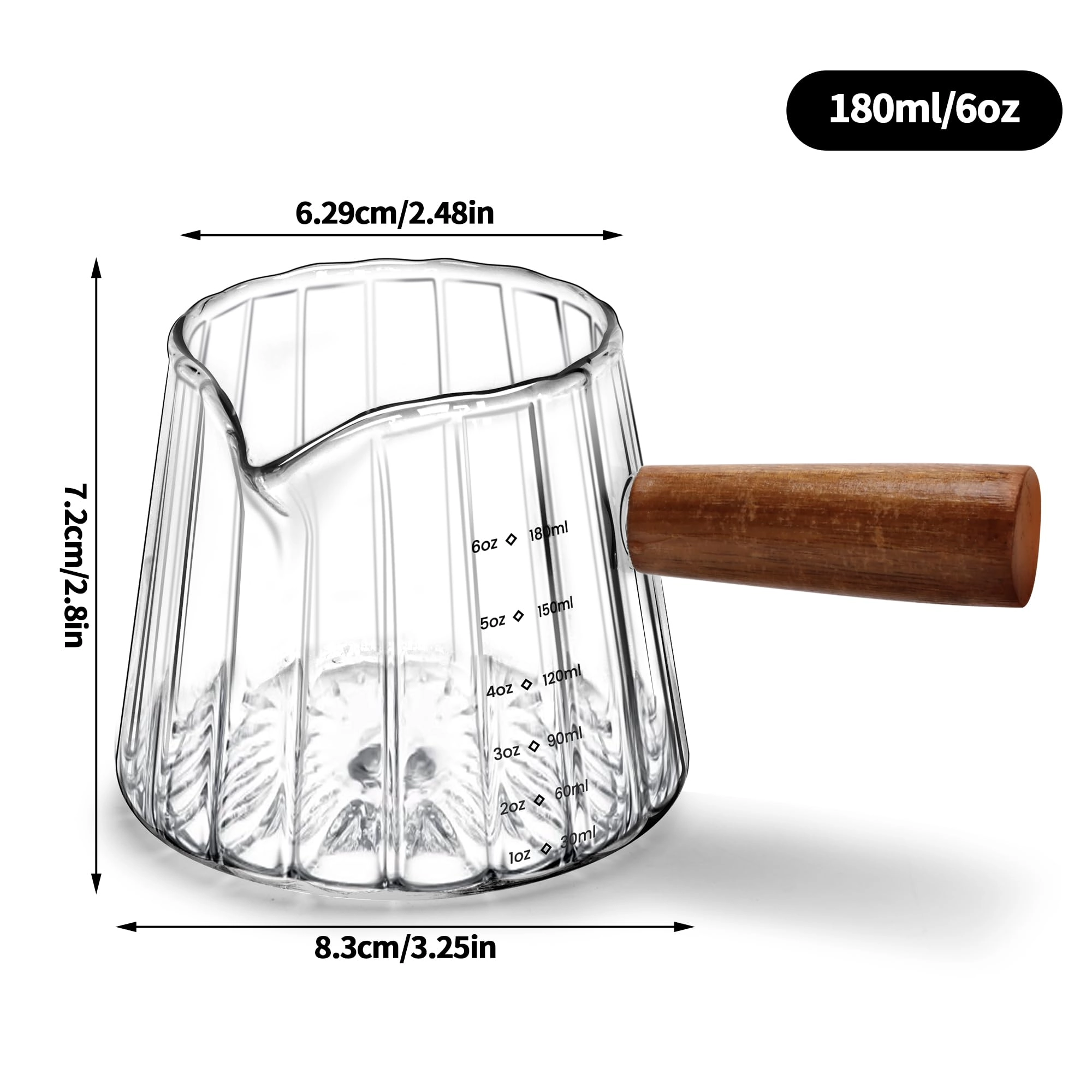 Espresso Measuring Cup - Wood Handle 180 ml