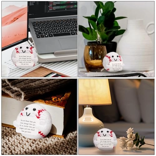 Positive Knitted Toy - 6.4 x 6.2 cm white and red