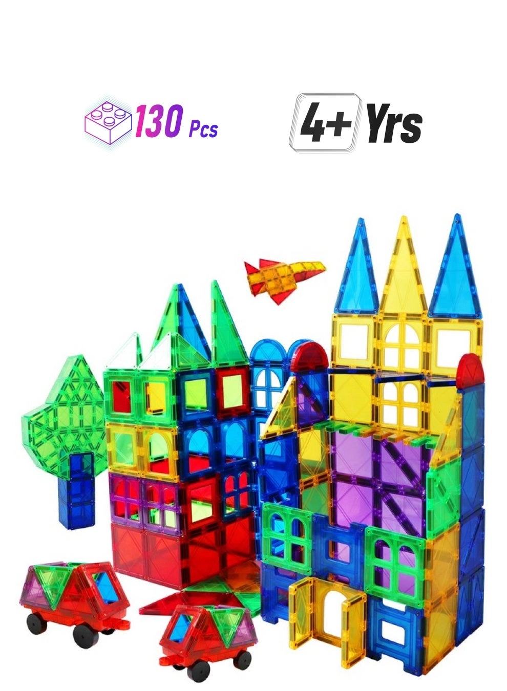 Magblock Magnetic Tiles - Construction 130 pcs