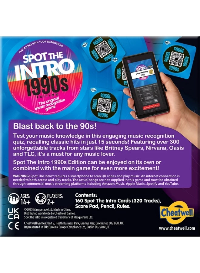 Cheatwell Spot The Intro 90s Edition - Family Party Music Game