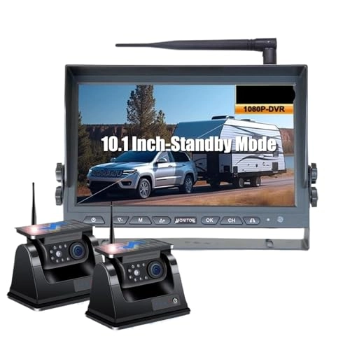 Digital Wireless Monitor - Wireless + Wireless Backup Rear View Camera - 1080P Night Vision