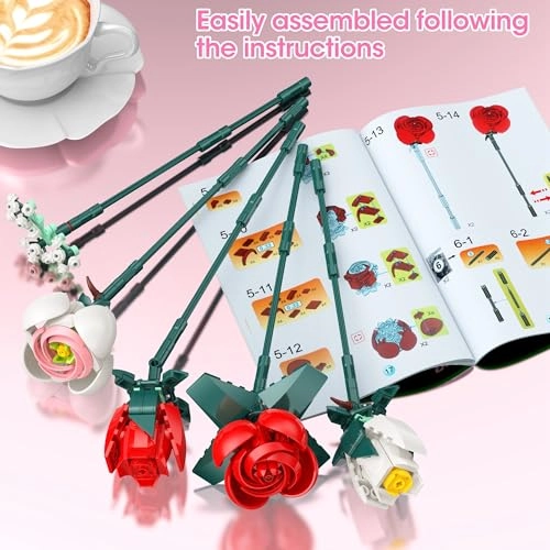 Roses Building Set - Flower Bouquet with Vase