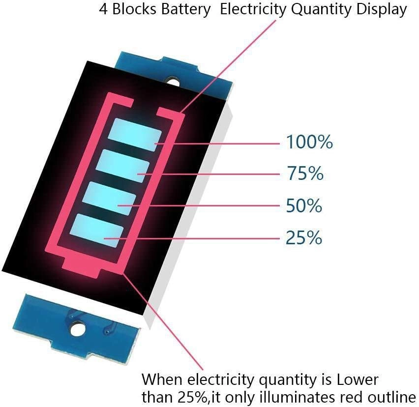 Battery Level Meter - Capacity Tester Blue Display 3S lithium 12.6