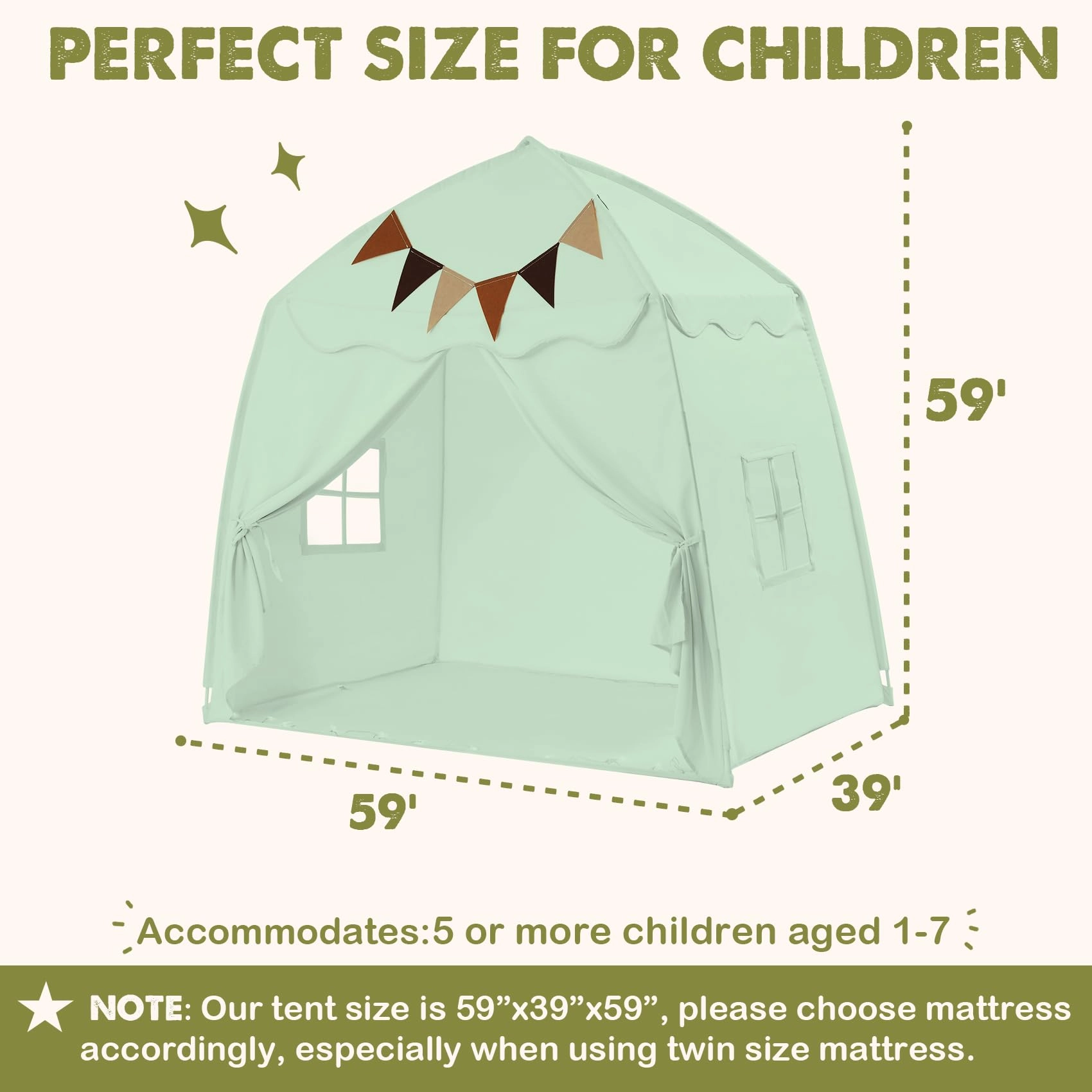 Kids Play Tent - Extra Large 59x39x59 in