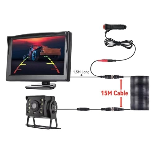 Rear View Camera with Monitor - Night Vision Wired