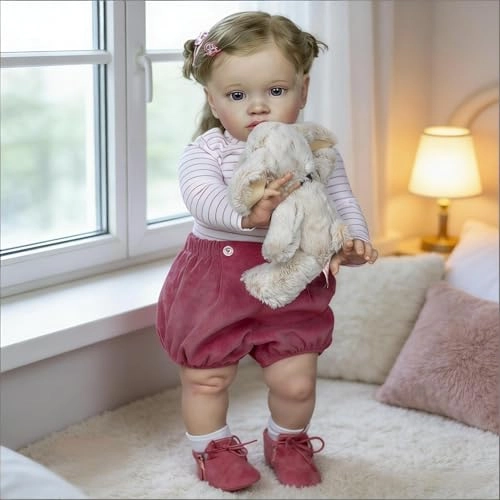 Pippa Reborn Baby Doll - 26 inch Cotton Vinyl Hand-rooted Curly Hair Ages 3+