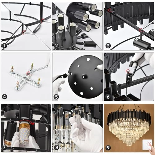 Modern Crystal Chandelier - E12 x 12 80 cm