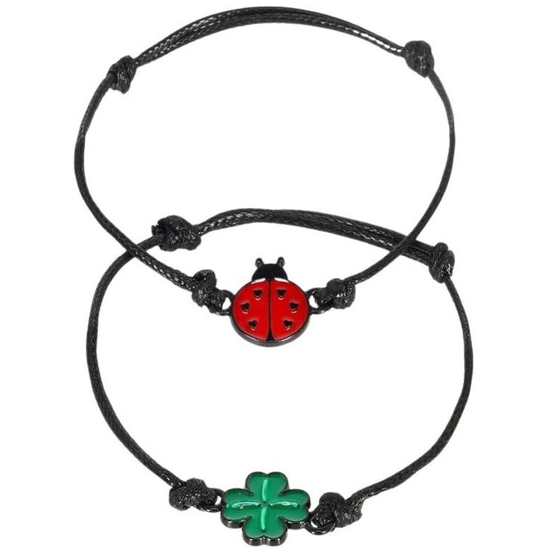 Legami Better Together Enamel Black-Tone Textile Bracelet
