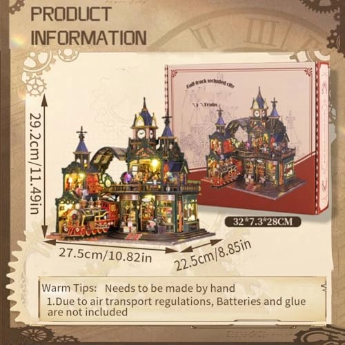 Miniature Dollhouse Kit - Mechanical Aesthetic Design 27.48 x 22.48 x 29.18 cm