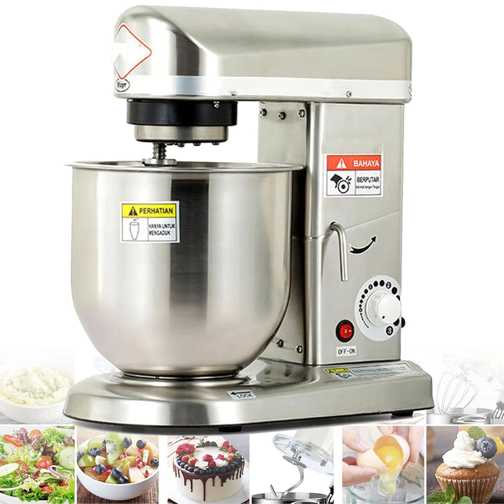 Professional Stand Mixer - 7L 350W/500W/500W