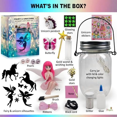 Unicorn & Fairy Lantern Jar Night light Craft Kit - 3+ years