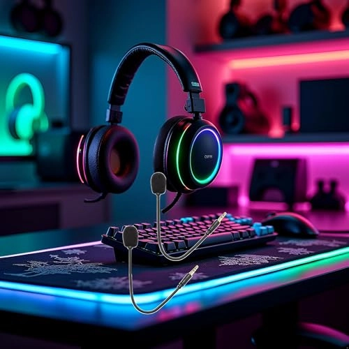 Headset Microphone for Universal - 3.5mm Plug 360-degree Bendable 2-Pack