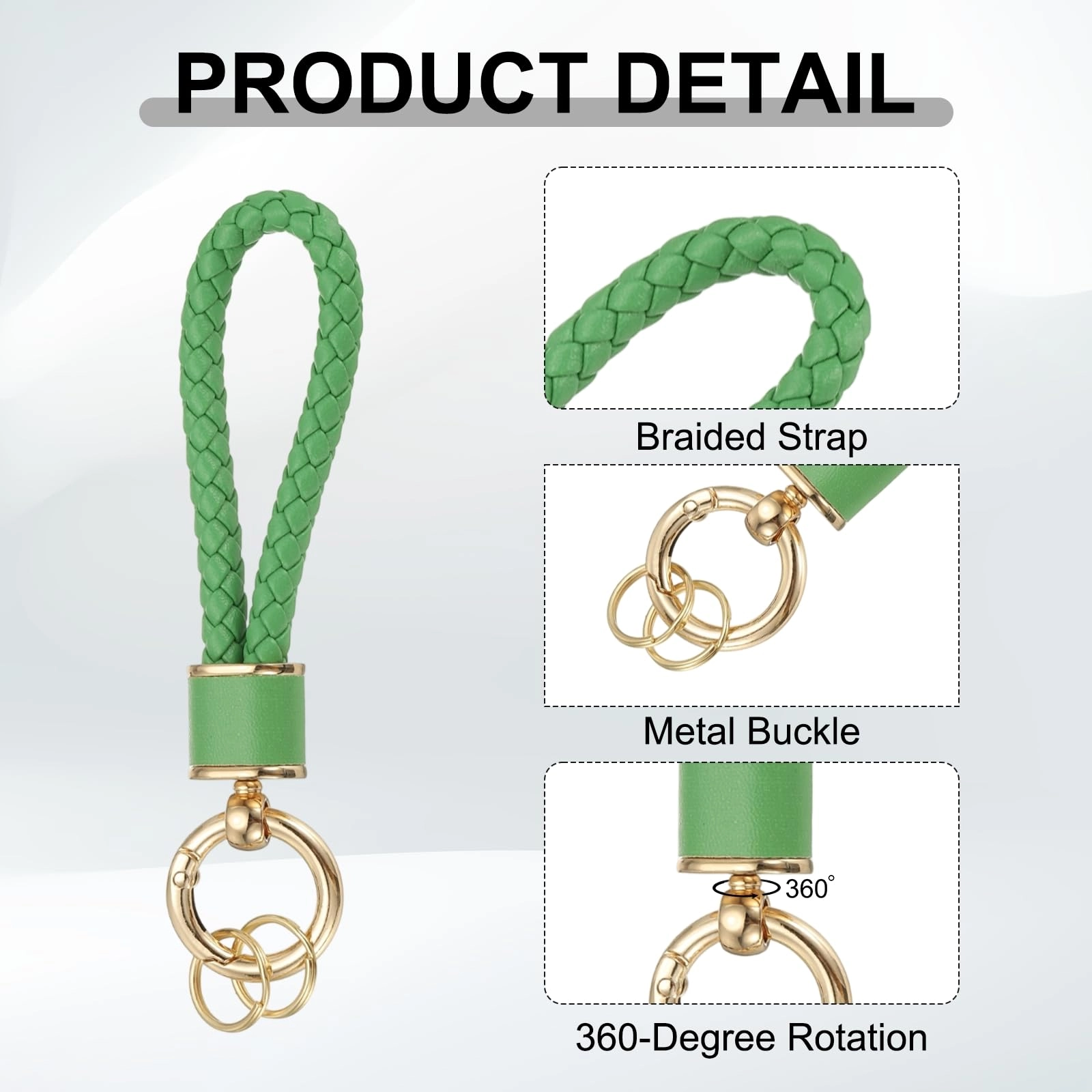 Braided Leather Keychain - Animal