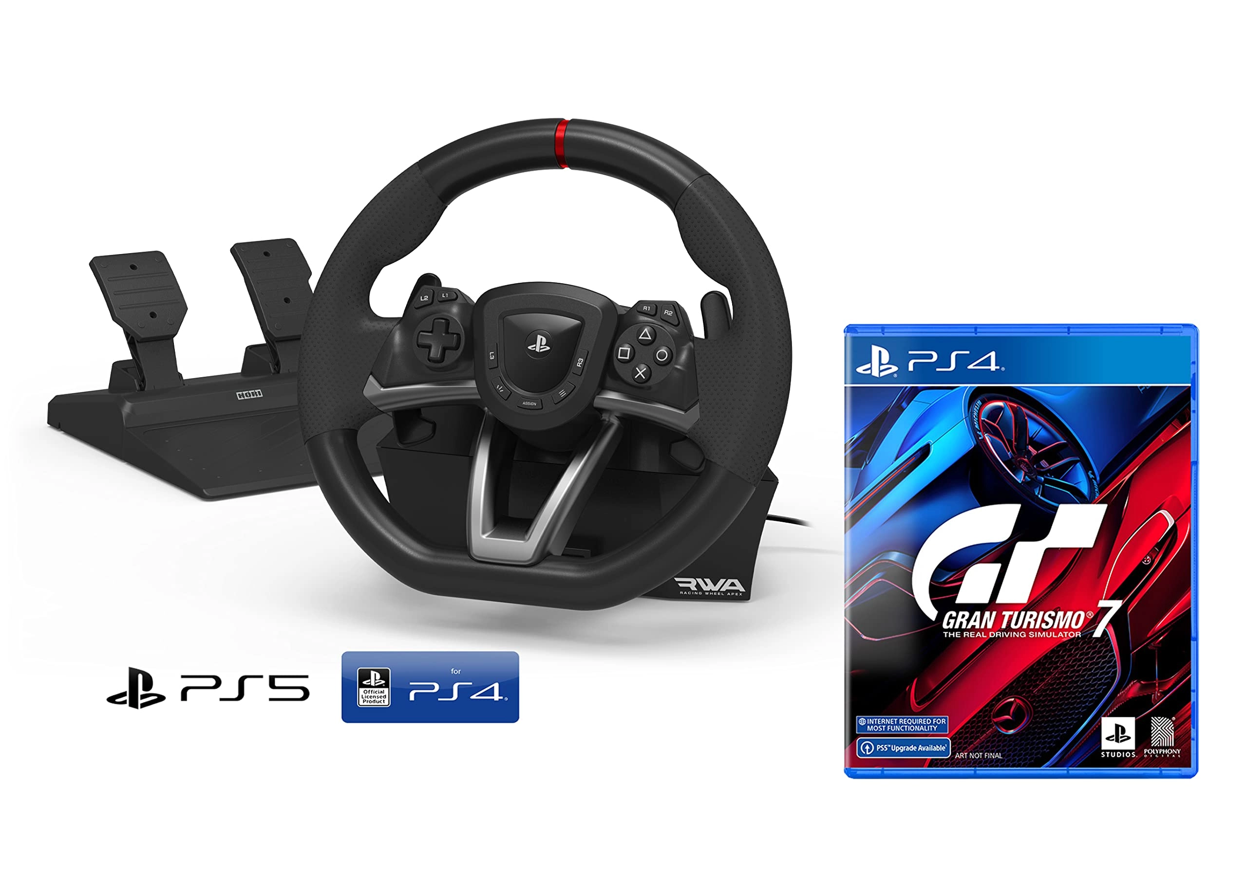 PlayStation 4 Lenkrad und Pedale - USB PS4/PS5 + Gran Turismo 7