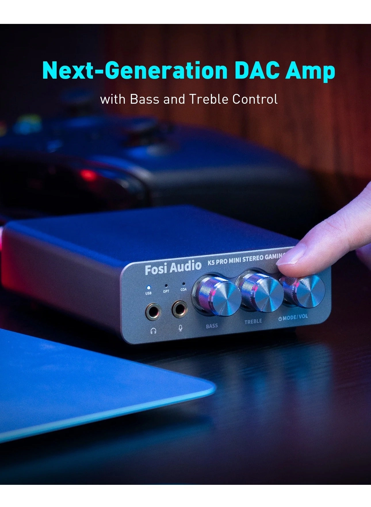 K5 PRO - USB Gaming DAC Microphone Headphone Amplifier