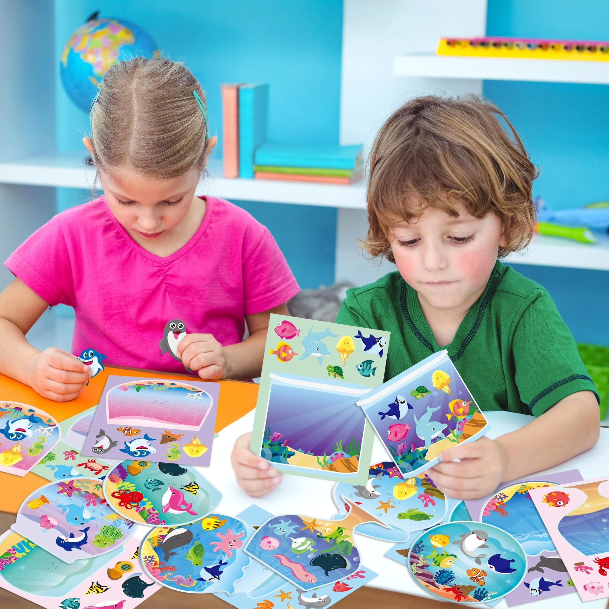 Ocean Animal Sticker Book Make a Face 40 pcs