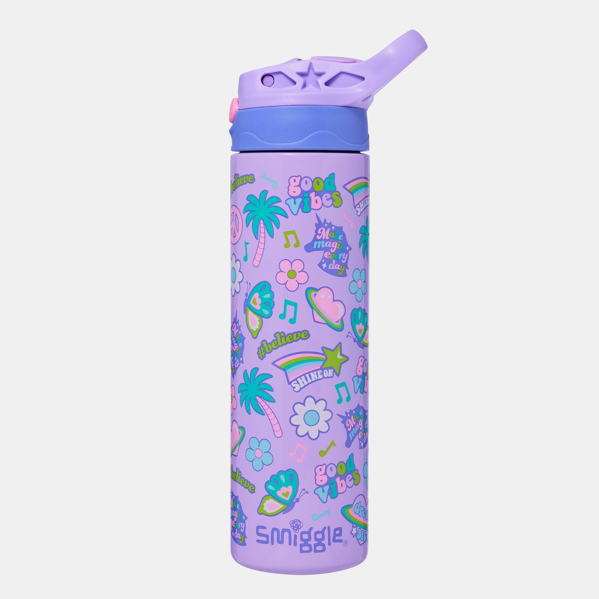 Smiggle All Stars Insulated Bottle - Flip Straw - 520 ml