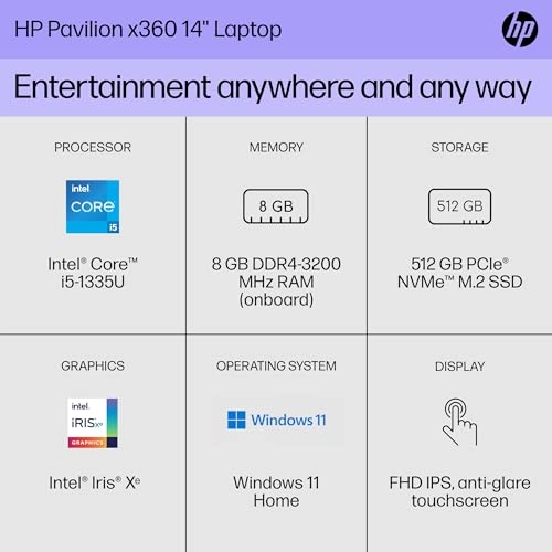 Pavilion X360 14-EK1012 - 14'' Core i5-1335U 8GB 512GB SSD