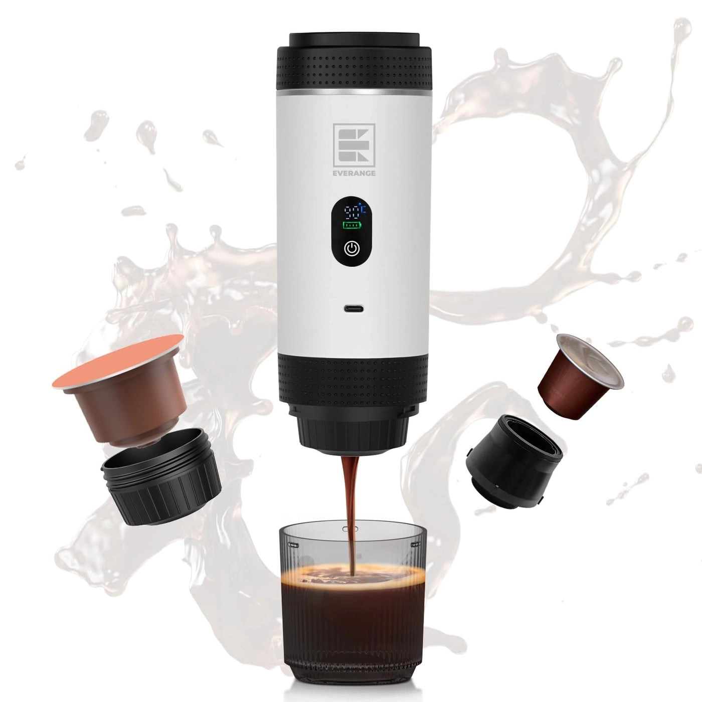 Portable Electric Espresso Machine - Rechargeable Battery NS capsules compatible