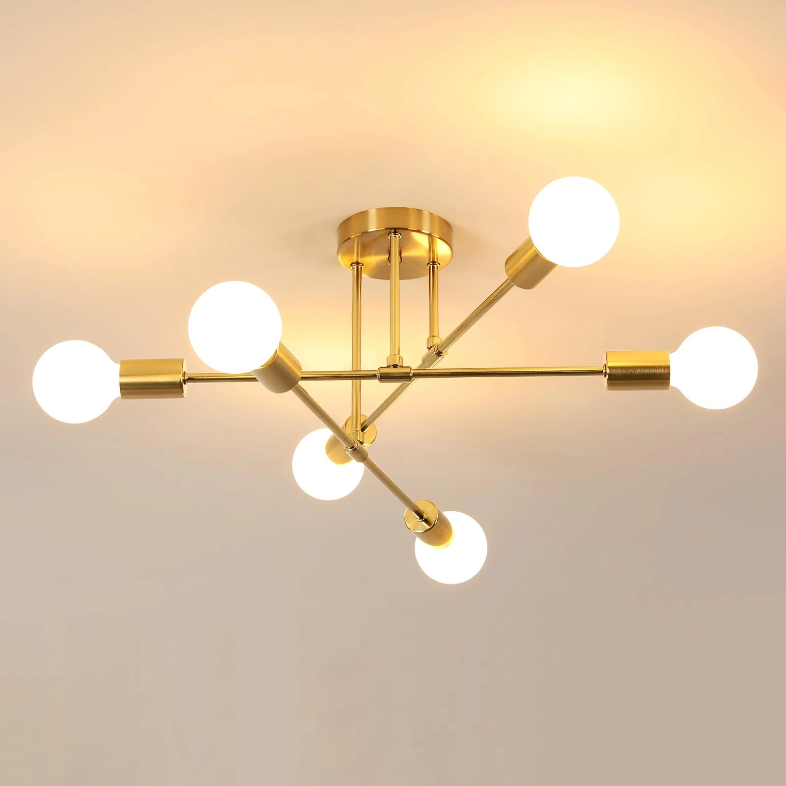 DELIPOP Industrial Chandelier - 6 Lights E27 Gold