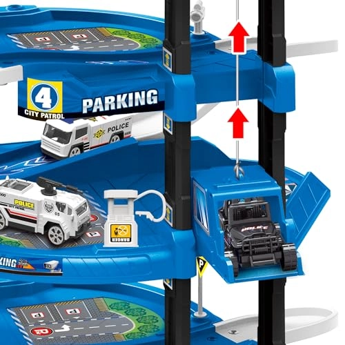 Multi Level Lift Parking Set (660-A324) - Police Station
