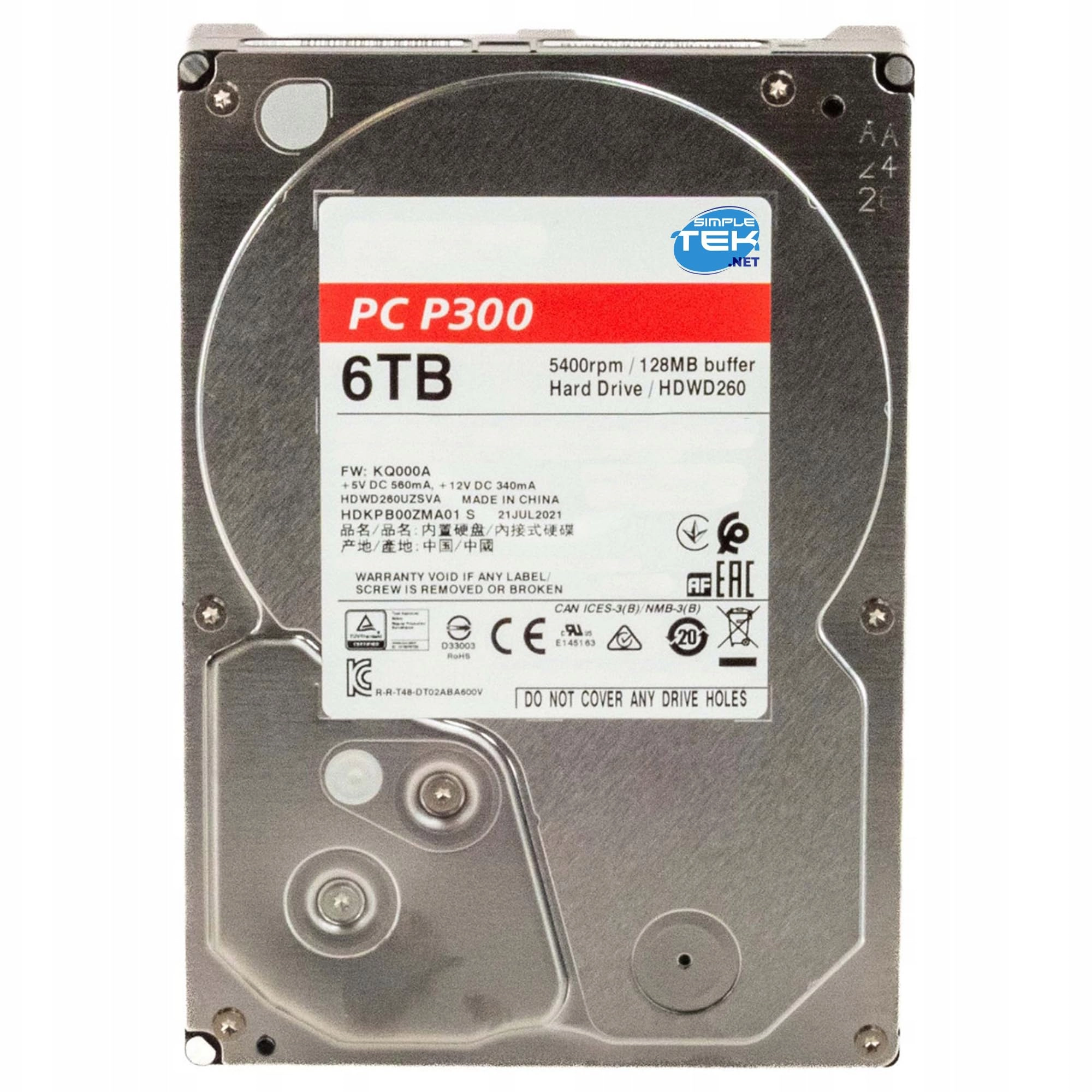3.5" 5400rpm SATA 6Gb/s (SIM - ART - 21832) - 6TB