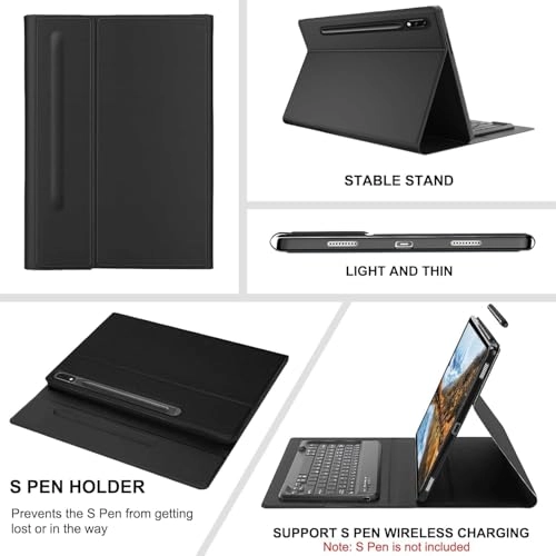 Keyboard Case with S Pen Holder for Galaxy Tab S10 Ultra 14.6-inch (2024)