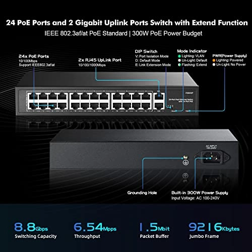24 POE + 2 GE 26-Ports