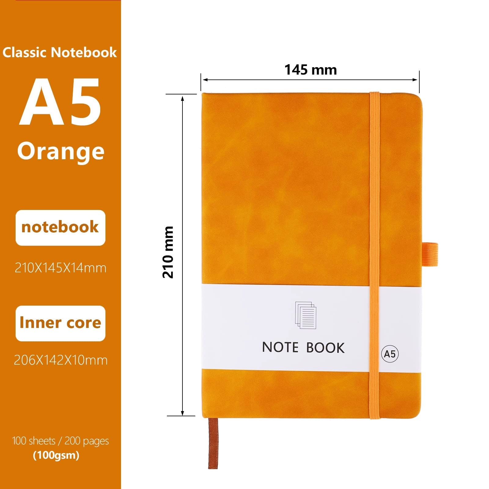 A5 Notebook A5 Hardcover - Lined 100 Sheets