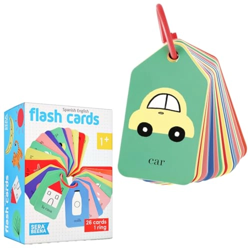 Spanish English Flash Cards - 12 months - 12 years 26 pieces
