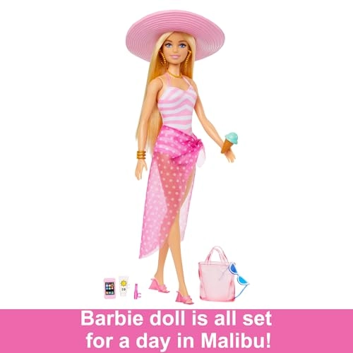 Barbie Fashion & Beauty Beach Doll - Orange Swimsuit Ages 3+