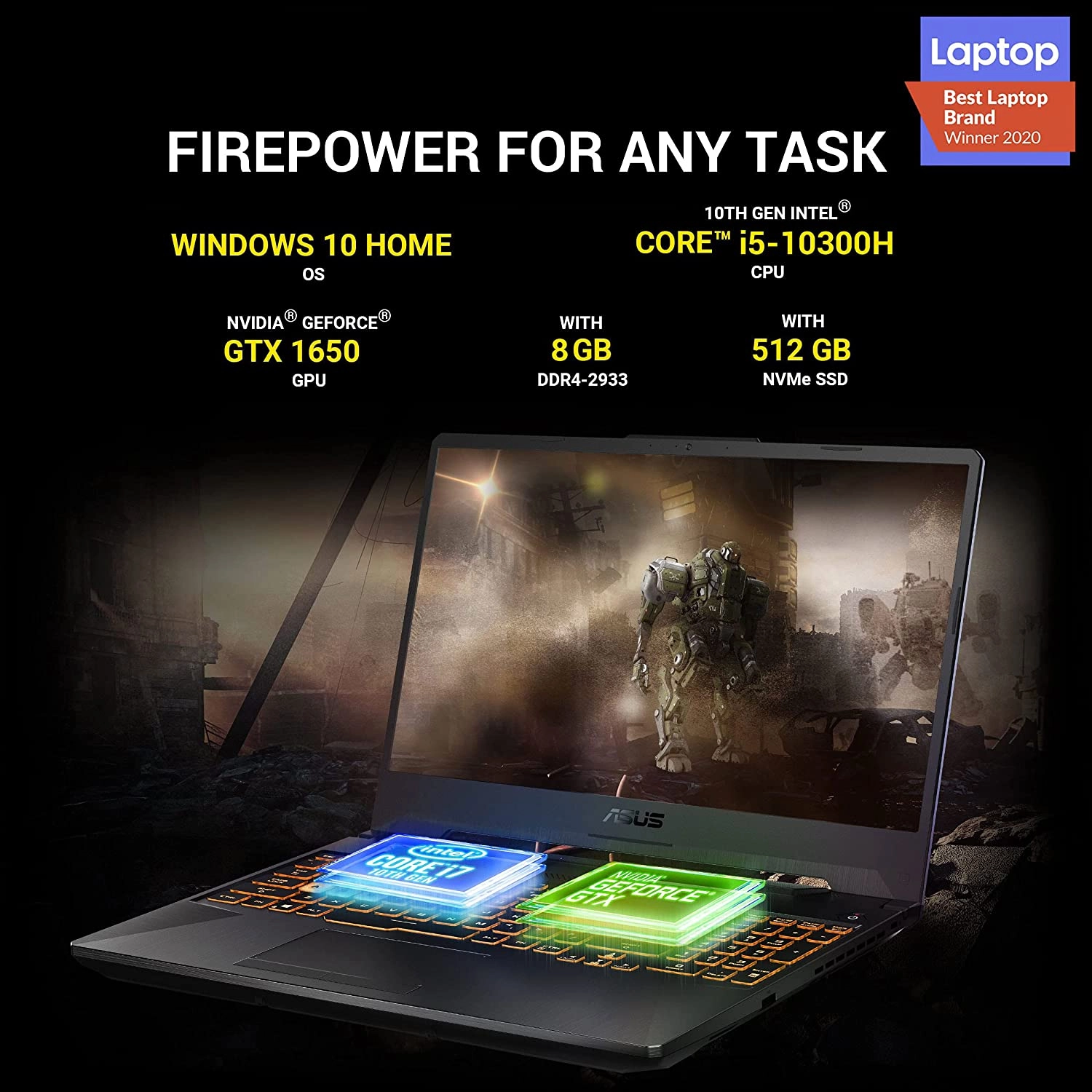 TUF Gaming F15 X506LHB-HN323W - 15.6'' Core i5-10300H 8GB DDR4 512GB SSD