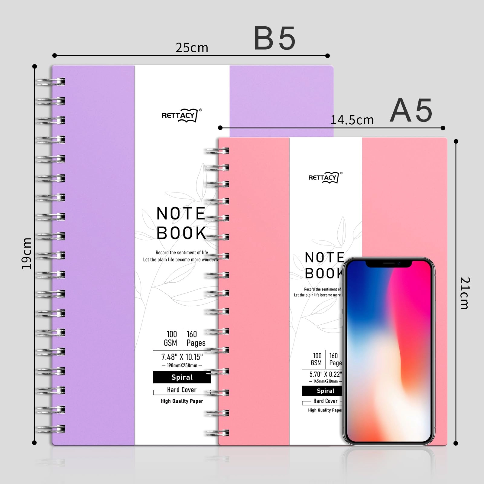 Spiral Notebook A5 Spiral - Lined 80 Sheets Pack