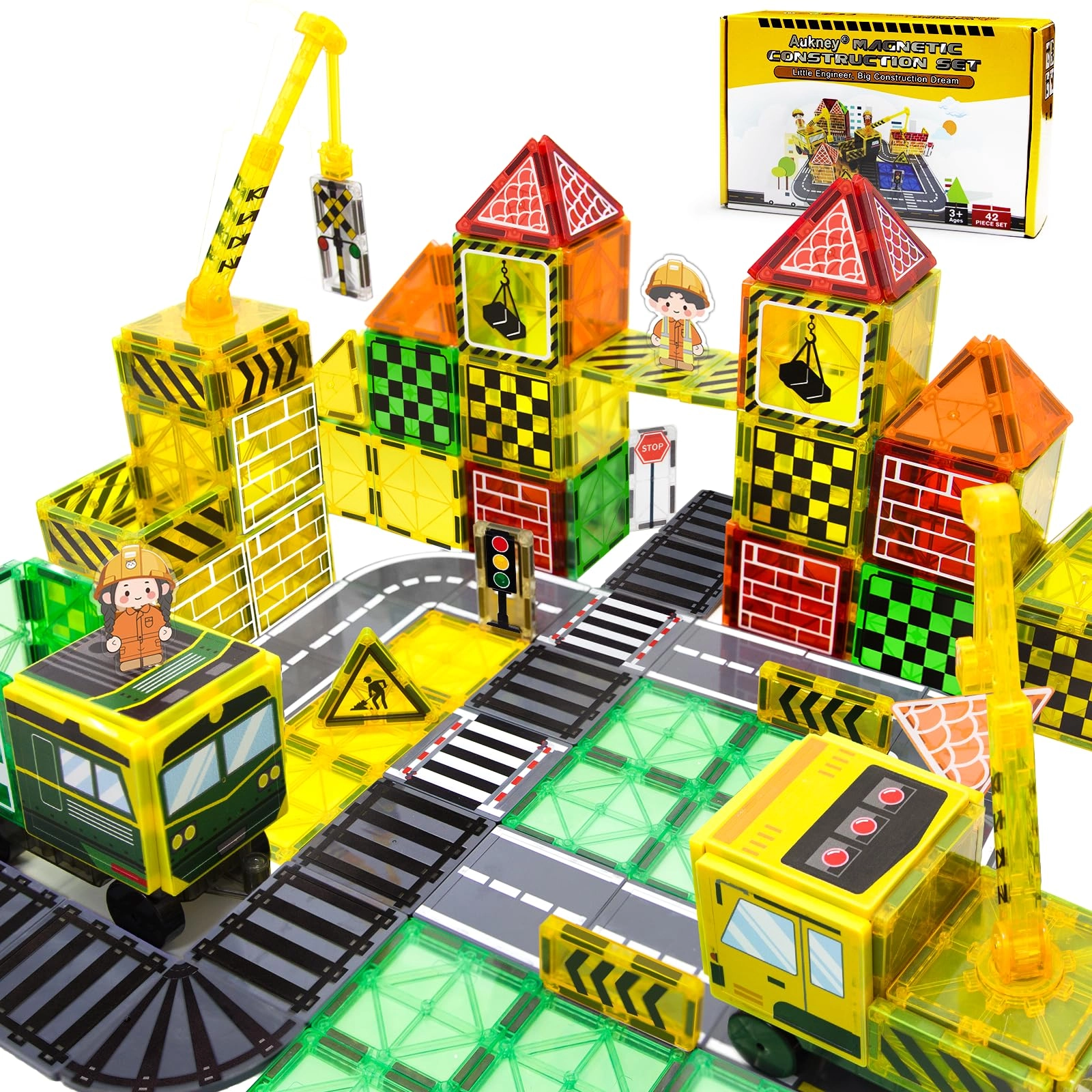 Aukney Magnetic Tile Building Set