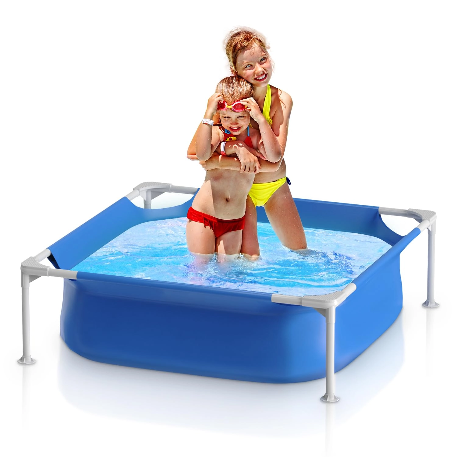Sunrio Square Above Ground Swimming Pool - 4ft x 12in Plastic Frame