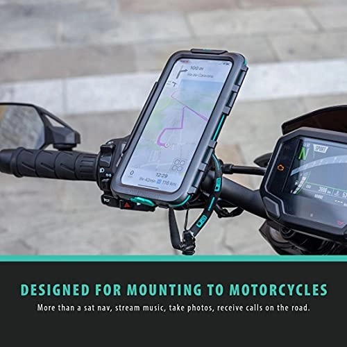 Motorcycle Mount - Universal Handlebar Fit + iPhone 12 Pro Max Case - Waterproof Hard Case