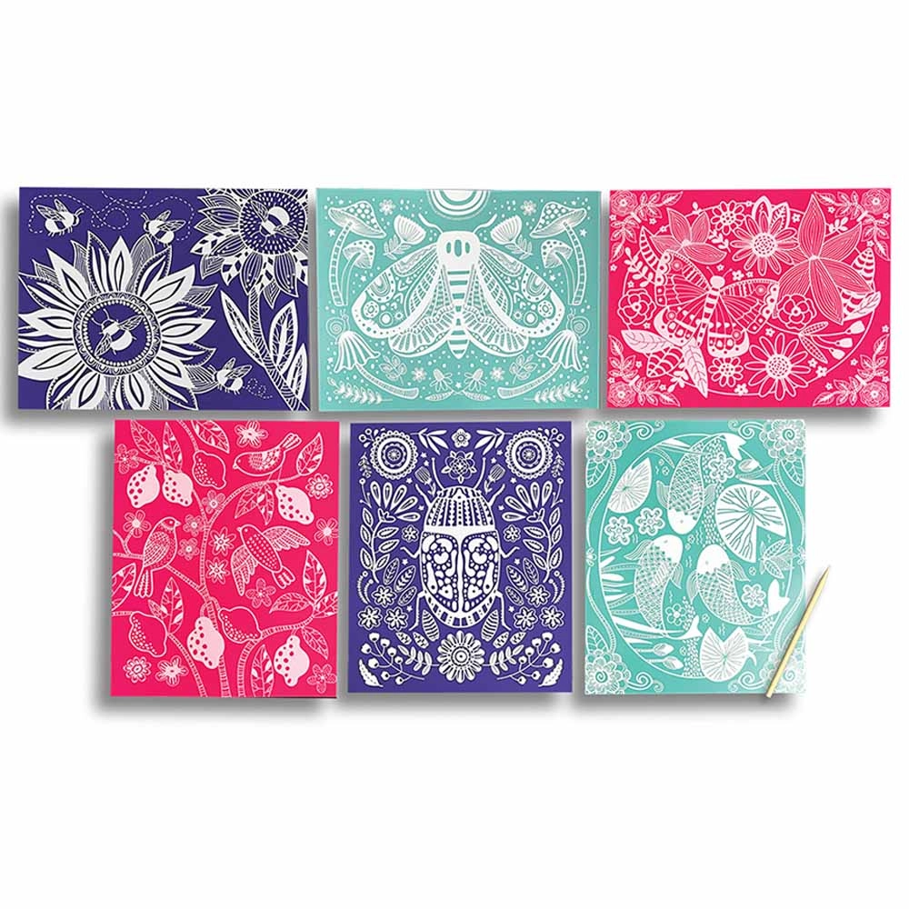 Scratch & Shine Foil Scratch Art Kit Glorious Garden- 6+ years