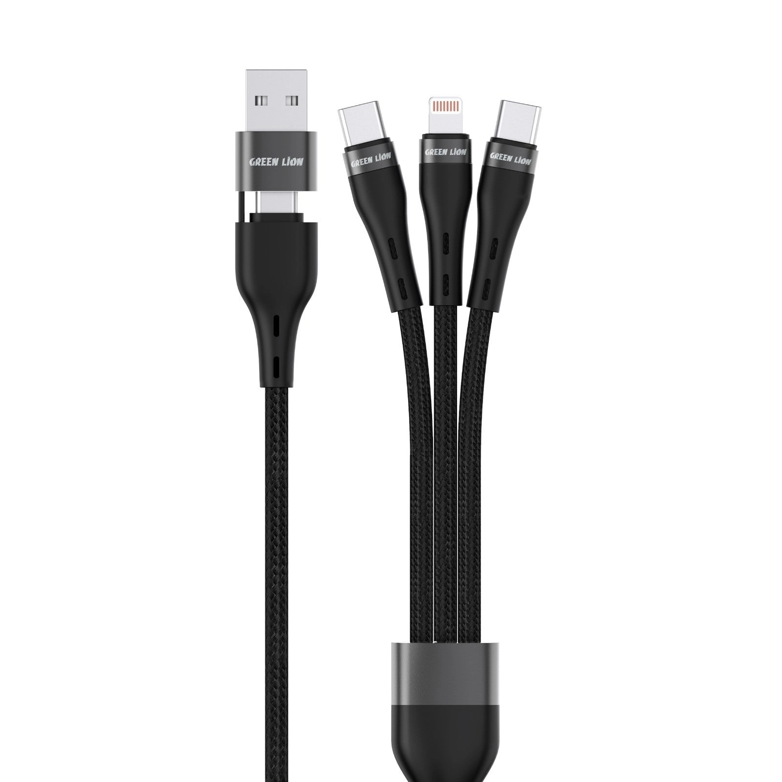 3-in-1 Cable 60W USB-A to USB-C 1.2m Braided
