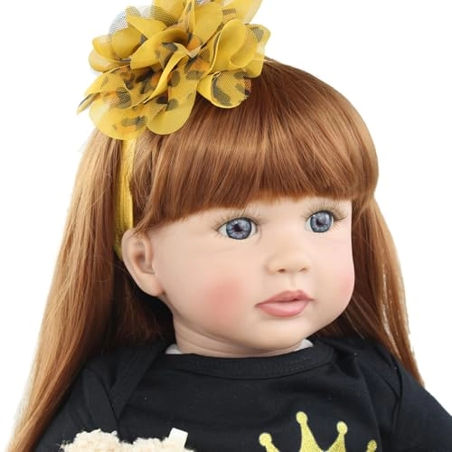 Reborn Toddler Doll - 24 inch Silicone Vinyl Girl Pink Dress Ages 3+