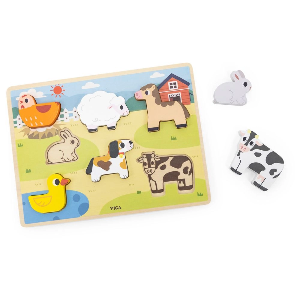 Farm Animals Block Puzzle - 18m+ 7 pieces