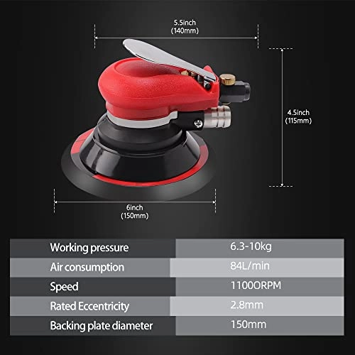 Random Orbital Sander - Pneumatic Palm 5" 6"