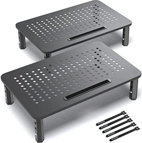 Back Saver Monitor Stand - 2 Pack Hexagonal Steel