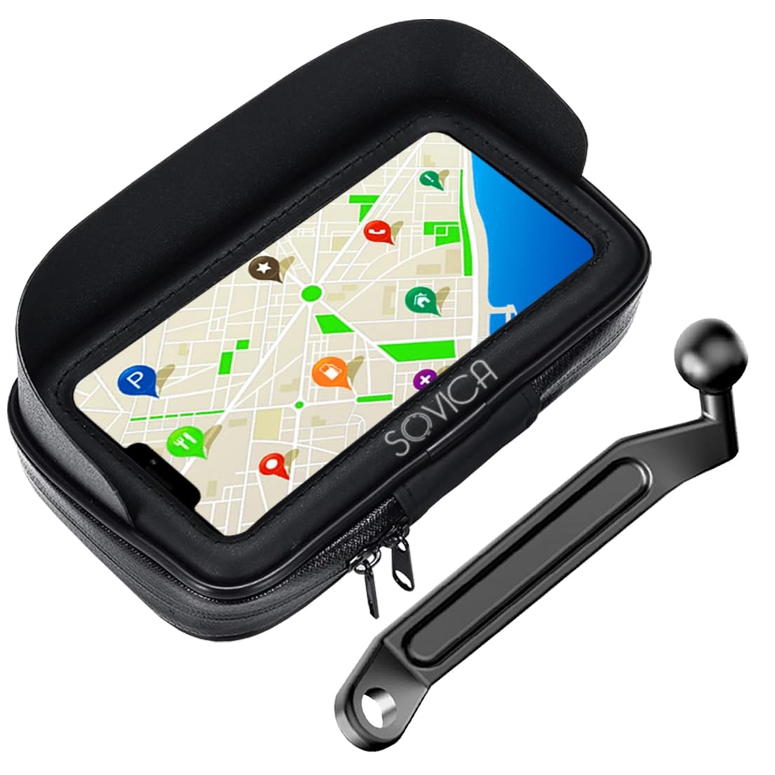Sovica Motorcycle Bicycle Waterproof Case - Anti-Glare Fits up to 7.2 Inch